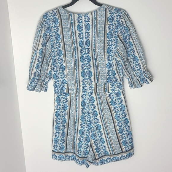 Farm Rio Blue Floral Romper for Anthropologie - Picture 7 of 10